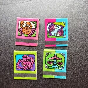 Retro Neon Zodiac Matchbook Set - Pink, Blue, Green